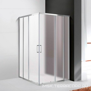 Душевой уголок 1200(1180-1205)х1200(1180-1205)хh1900мм, квадрат, (стекло текстурное Punto 6мм, фурн.цв.хром),  ZZ Cezares Molveno MOLVENO-A-22-100+20-P-Cr