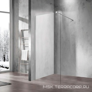 Душевая перегородка 1100хh2000мм, правая/левая, (стекло прозрач.8мм, поперечн. укорачиваемый кронштейн 1200мм, фурнит.цв.хром),  ZZ Vincea Walk-In VSW-1H110CL