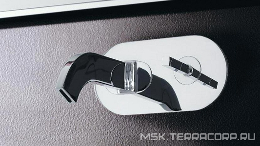 Смеситель для раковины однорыч., встраив. в стену, излив 202мм, без д/к (хром)  ZZ 3M Cut 3351 CC