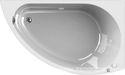 Акриловая ванна Radomir Wachter Бергамо R с гидромассажем и экраном, форсунки хром| 168x100x50