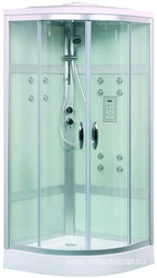 Душевая кабина с гидромассажем  900*900*2190мм, переднее стекло прозрач., задние мат-е,профиль хромс, верх. и ручной душ, смеситель XX
