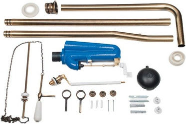 Механизм двойного смыва для "Высокого" бачка, (труба и цепочка смыва цв. золото в компл.), Bristol ZZ