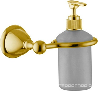 Дозатор для жидкого мыла  настенный, (стекло матовое, держатель цв. золото),  ZZ Fima Carlo Frattini Style F6043/3OR