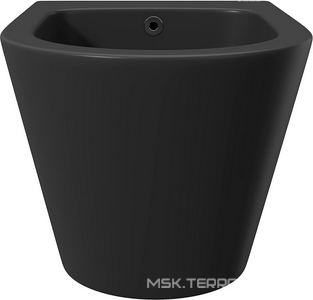 Биде подвесное 525х365мм, крепёж в компл., (цв.черный матовый),  ZZ Aqueduto Cone CON0340