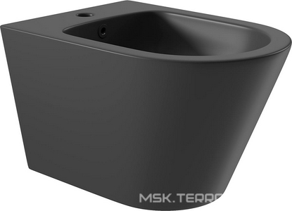 Биде подвесное 525х365мм, крепёж в компл., (цв.черный матовый),  ZZ Aqueduto Cone CON0340