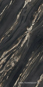 Керамогранит для пола и стены Ariostea Ultra Marmi Tropical Black Lucidato (Shiny) 6 mm 150x300 UM6L300674