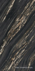 Керамогранит для пола и стены Ariostea Ultra Marmi Tropical Black Lucidato (Shiny) 6 mm 150x300 UM6L300674