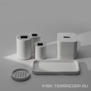 Лоток 30х14,5см, настольный, универсальный для ванной комнаты, (цв.белый),  ZZ Decor Walther Stone 0971050