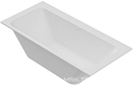 Ванна 1700х800хh570мм, встраиваемая, интегрир.слив перелив, д/к в цвет ванны, ножки в компл.,(иск.камень Solid Surface цв.белый мат),  ZZ Cezares Slider CZR-SLIDER-170-80-57-SSB