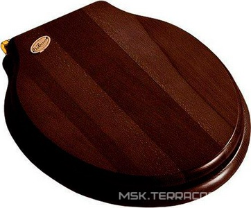 Сиденье для напольного унитаза (дерево цв. орех, крепления цв. золото),  ZZ Simas Londra LO 005 ORO