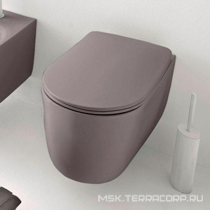 Унитаз подвесной 55х35см, безободковый, БЕЗ сиденья, крепёж арт.WB9N в компл., (цв.Ferro Matt),  ZZ Kerasan Nolita 531489