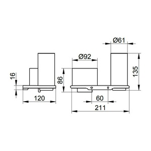 Стакан и дозатор, настенные, (хрусталь, держатель цв.хром),  ZZ Keuco Edition 400 11553 019000