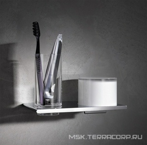 Стакан и дозатор, настенные, (хрусталь, держатель цв.хром),  ZZ Keuco Edition 400 11553 019000