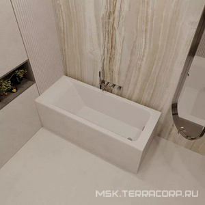 Ванна из литьевого мрамора 170х70, без ножек и сифона, цв.матовый белый XX Veconi Solita SLT17070M