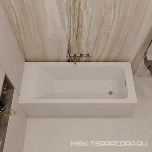 Ванна из литьевого мрамора 170х70, без ножек и сифона, цв.матовый белый XX Veconi Solita SLT17070M