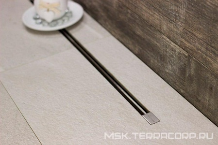 Дренажный канал 750мм, готовый компл, сифон d50 выход вбок, сухой/гидро затвор, ножки, дизайн-вставка нерж.сталь, в компл., Slim ZZ Pestan Confluo Slim Line 13100034NEW