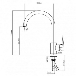 Смеситель для кухни, с поворотным изливом, (цв.хром),  ZZ Latuno 105 L10512