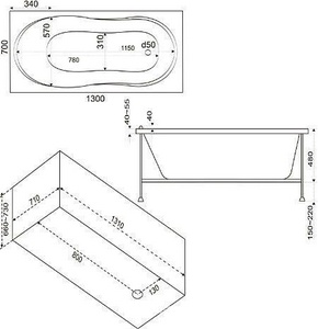 Панель для акрил. ванны  Bas Тесса Э 00036