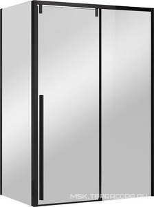 Душевой уголок 1200х900хh1950мм, прямоуг., правый/левый, (стекло прозрачное 8мм Easy Clean, фурн.цв.черный мат.),  ZZ Vincea Lugano VSR-1L9012CLB-1