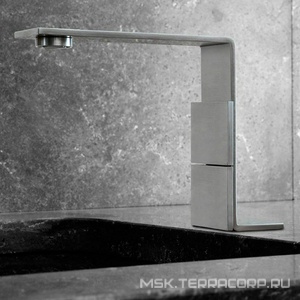 Смеситель для раковины, 2 ручк., h 205мм, (цв. тертая сталь),  ZZ 3M 5mm IT 2515 IS 5F ZZ