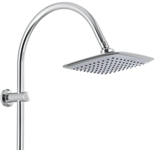 Душевой гарнитур: верхний душ 19,6х19,6см, ручной душ, стойка, шланги, мыльница в компл., (цв.хром),  ZZ Latuno 800 L80038