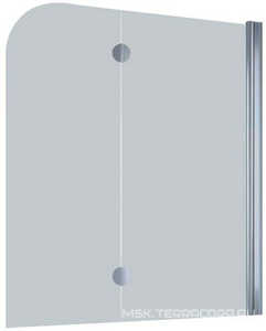 Шторка на ванну 120*140 см, правая, профиль мат.хром, стекло сатин QuickNano ZZ Vegas Glass E2V E2V 0120 07 10 / прав./QuickNano