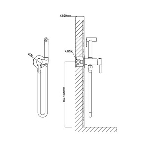 Смеситель совмещённый с гигиеническим душем, готовый комплект: лейка, шланг, скрытая часть, (цв.черный матовый), Vincea ZZ Vincea Универсал VHFW-101MB