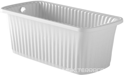 Ванна свободностоящая 174х80хh66cм, (искусственный камень цв.белый, слив-перелив цв.хром в компл.),  Panello Migliore Olivia 24253