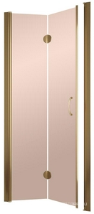 Дверь в нишу , 95x190 см, складная, духсекционная, левая, профиль бронза, стекло бронза ZZ Vegas Glass GPS GPS 0095 05 05
