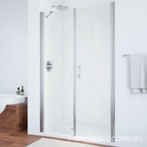 Дверь в нишу , 1120-1170x1890 мм, ПРАВАЯ,  распашная с неподвижным элементом, матовый хром, стекло прозрачное ZZ Vegas Glass EP-F-2 EP-F-2 NOVO 115 07 01 / ПРАВАЯ