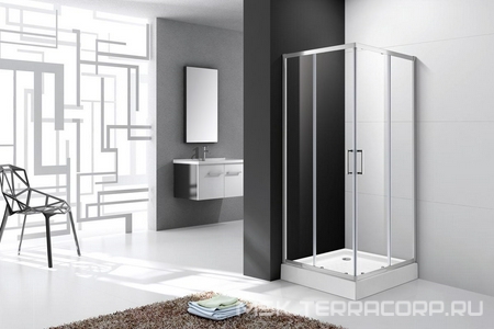 Душевой уголок 800х800хh1950мм, квадрат, (стекло прозр.Idrorepellente 6мм, фурн.цв.хром),  ZZ Cezares Molveno MOLVENO-A-2-80-C-Cr-IV