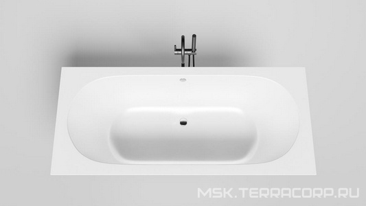 Ванна 1800х800хh600мм, встраив., литой камень S-Sense глянец цв.белый, на регулируемых опорах, БЕЗ слива-перелива,  ZZ Salini Ornella Axis 103411G