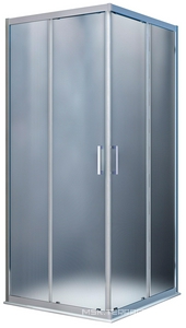 Душевой уголок 1000x1000хh1900мм, квадратн., раздвижные двери, (стекло текстурное 6мм, фурн.цв.хром),  ZZ Vincea Alpha VSS-3AL100MT