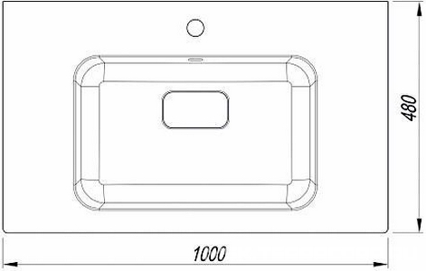 Раковина для мебели 100 см, литьевой мрамор, цв. белый Aqua de Marco PARMA 10.230.01000.001