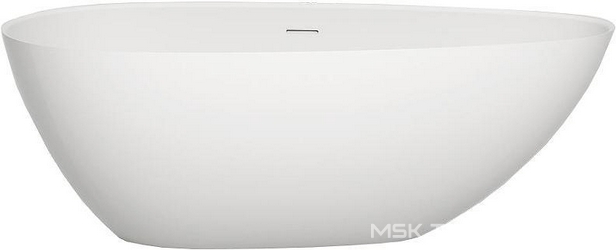 Ванна 1600х770хh570мм,отдельностоящая, литой камень S-Sense, поверхность глянец, нажимной слив. цв.хром, Paola XX