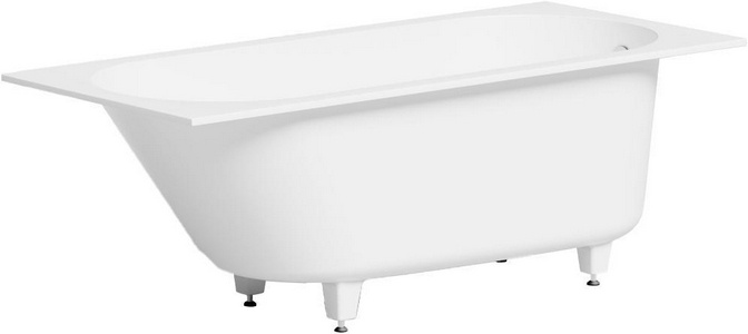 Ванна 1600х700хh540мм, встраив., литой камень S-Stone матовый цв.белый, на регулируемых опорах, БЕЗ слива-перелива,  ZZ Salini Ornella 102316M