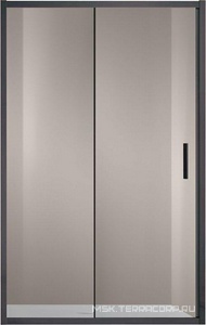 Дверь для душа, в нишу 1200хh1900мм, раздвижная, 1 дверь, 1 неподв.секция, правая/левая, (стекло прозрачное 6мм, фурн.цв.,вороненая сталь),  ZZ Vincea Garda VDS-1G120CLGM