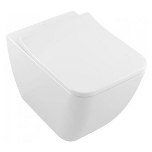 Унитаз напольный, пристенный 375х560мм, без внутр. смывн. ободка, без сиденья, скрытый крепёж  в компл., (R1 white ceramicplus),  ZZ Villeroy & Boch Venticello 4613R0R1