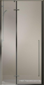 Дверь для душа в нишу, 1000хh1950мм, распашная с неподв.сегментом, правая/левая, (стекло 6мм прозрачное, фурн.цв.вороненая сталь),  ZZ Vincea Slim-N VDPH-5SN100CLGM