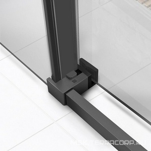 Дверь для душа, в нишу 1200хh2000мм, раздвижн, 1 дверь, 1 неподв.секция, правая/левая,(стек.прозрач 6мм Easy Clean,фурн.цв.ворон.сталь),  ZZ Vincea Slim Soft VDS-1SS120CLGM