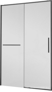 Дверь для душа, в нишу 1200хh2000мм, раздвижн, 1 дверь, 1 неподв.секция, правая/левая,(стек.прозрач 6мм Easy Clean,фурн.цв.ворон.сталь),  ZZ Vincea Slim Soft VDS-1SS120CLGM