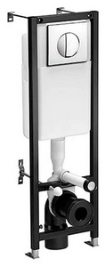 Подвесной унитаз  Leon Black с крышкой-сиденье микролифт +инсталляция+кнопка цв.хром ZZ Cersanit Delfi S-SET-DEL/Black/TPL/Cg-w