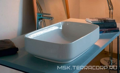 Раковина накладная 60х38хh15см, без отв.д/смесит., без перелива, (цв.белый),  ZZ Kerasan Tribeca 514101