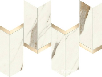 Marvel Calacatta Sublime Mosaico Chevron Lapp ZZ 19.2x46.3