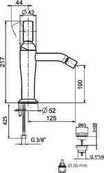 Смеситель для биде, с д/к, (цв.хром),  ZZ Webert Opera OA840102015