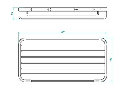 Полочка металл. решётка 200х100mm (цв. латунь (Luxbrass))  ZZ THG Versailles G14-D03-00626