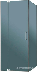 Душевой уголок900x(1000-1100)x1950 мм, стекло-серое, профиль хром, Slider ZZ