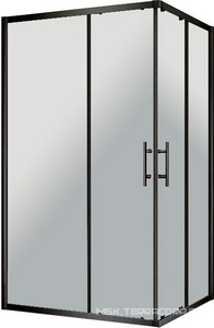 Душевое ограждение 120*80*h190 см,  профиль чёрный матовый, стекло прозрачное / 6мм XX Veconi RV RV30B-12080-01-C3