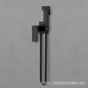 Смеситель совмещённый с гигиеническим душем, (готовый комплект: лейка, шланг, скрытая часть), (цв.черный матовый), Vincea ZZ Vincea Универсал VHFW-102MB