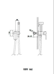 Смеситель совмещённый с гигиеническим душем, (готовый комплект: лейка, шланг, скрытая часть), (цв.черный матовый), Vincea ZZ Vincea Универсал VHFW-102MB